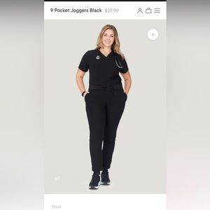 Mandala scrubs black 9 pocket joggers M regular, NWT